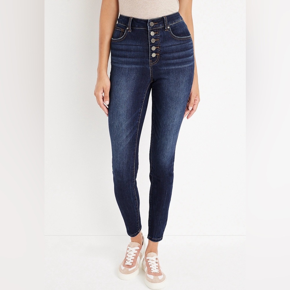 Maurices Dark Wash High-Rise Skinny Jeans